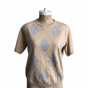 Vintage Talbots Made in Italy 100% Merino Wool Argyle Sweater